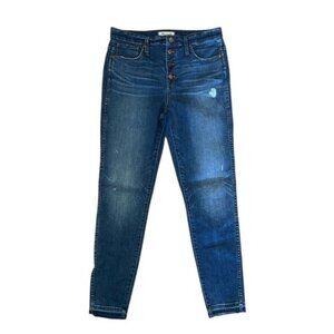 Madewell 10” Hi Rise Skinny Jeans Distressed Button Fly Denim Sz 30